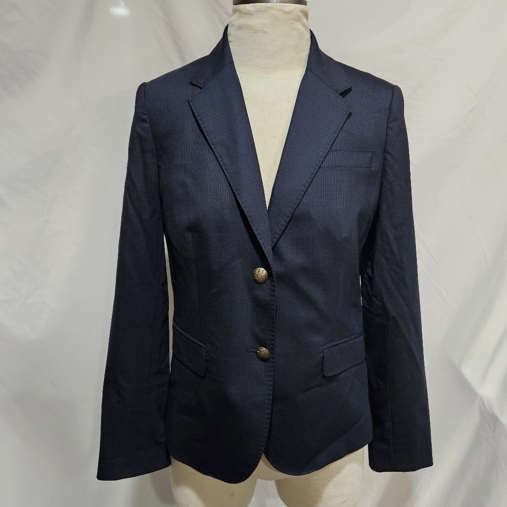 J CREW Original Wool Blue Pinstripe Blazer